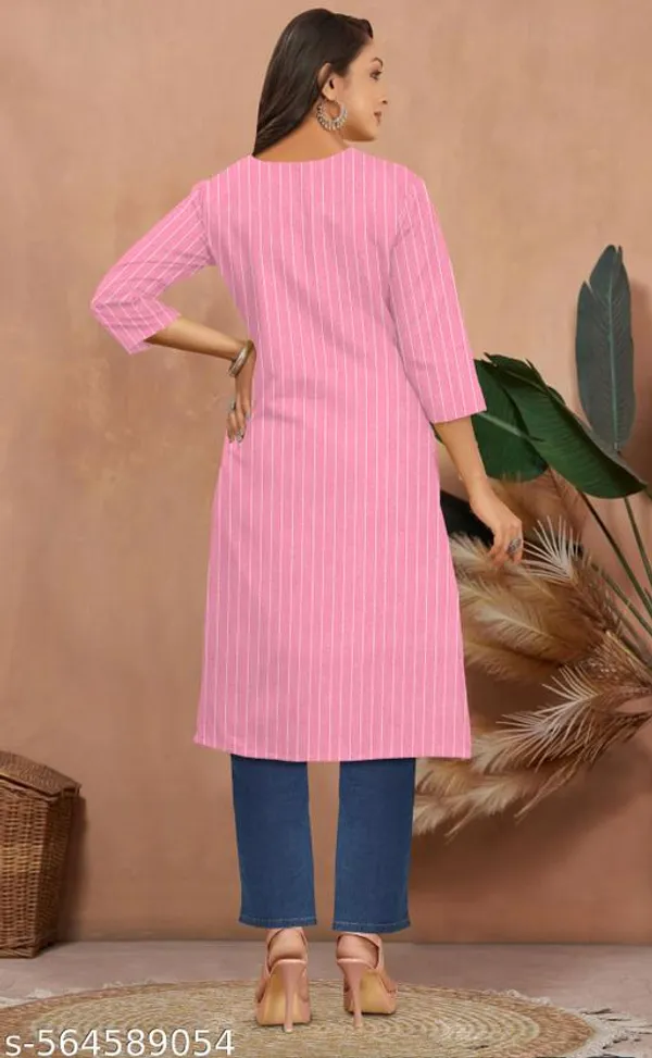 Pink_Khadi_Cotton_Premium_Laiba_Collection_Kurti_Set_For_Women