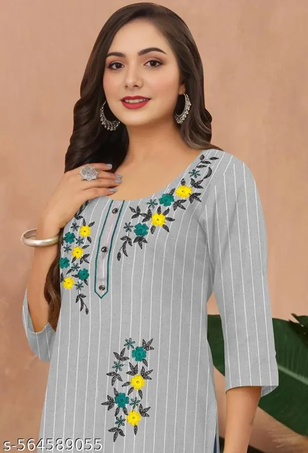 Grey_Khadi_Cotton_Premium_Laiba_Collection_Kurti_Set_For_Women