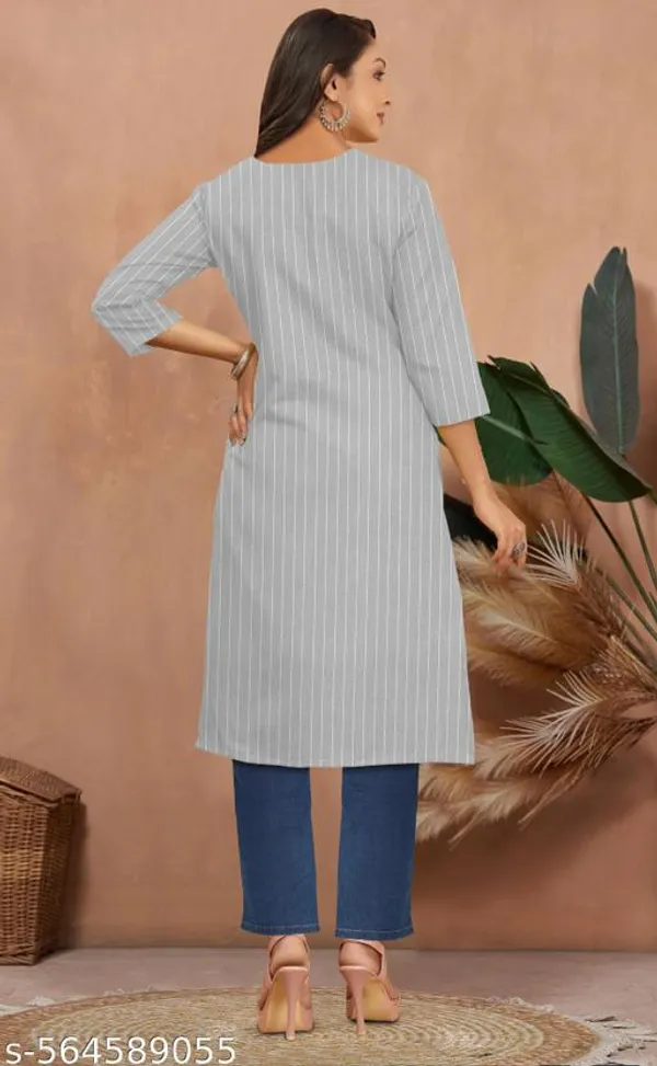 Grey_Khadi_Cotton_Premium_Laiba_Collection_Kurti_Set_For_Women