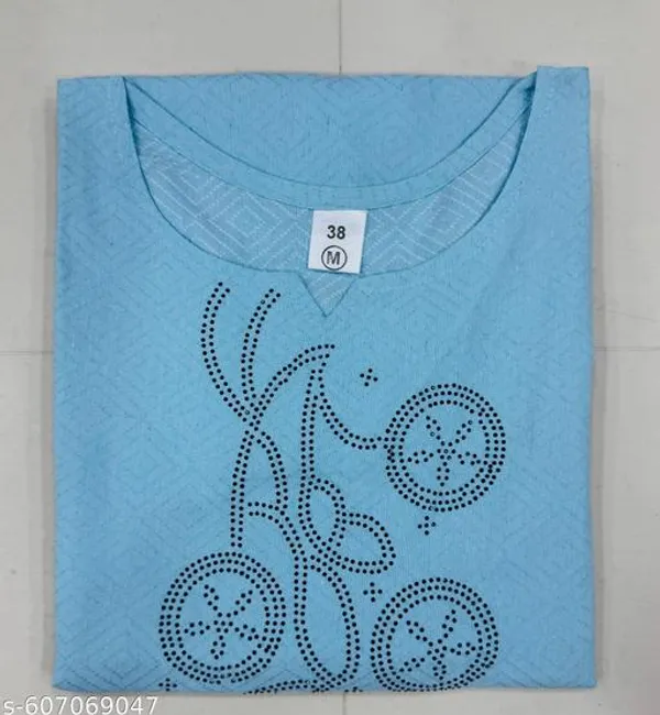 Blue_Khadi_Cotton_Premium_Trendy_Kurta_For_Women