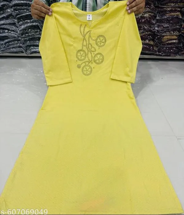 Yellow_Khadi_Cotton_Premium_Trendy_Kurta_For_Women