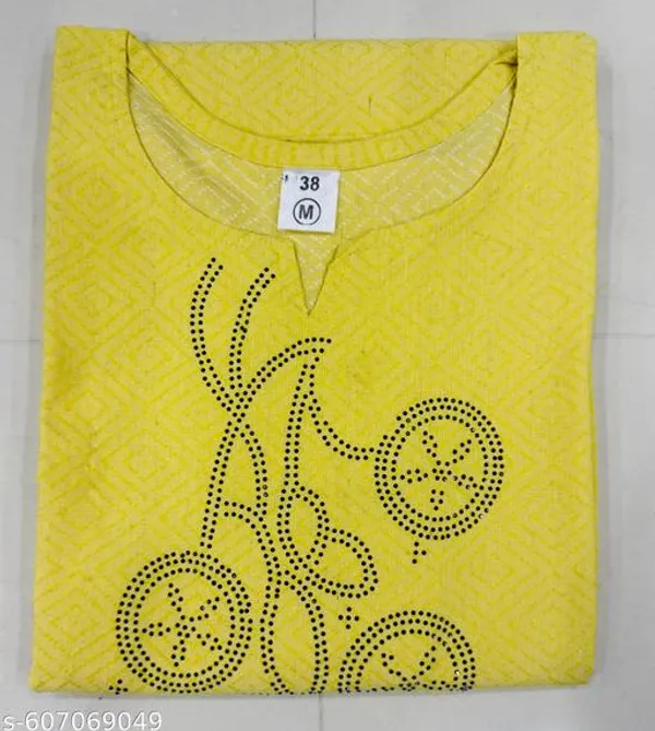 Yellow_Khadi_Cotton_Premium_Trendy_Kurta_For_Women