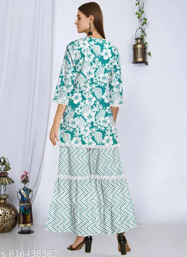 Green_Khadi_Cotton_Premium_Trendy_Kurti_Palazzo_Set_For_Women