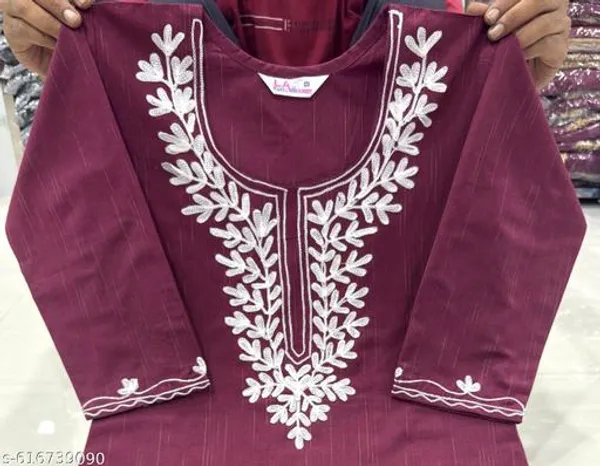 Maroon_Khadi_Cotton_Premium_Trendy_Kurti_Palazzo_Set_For_Women