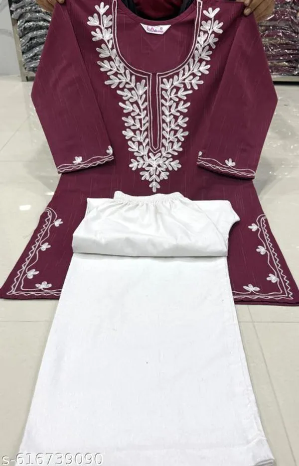 Maroon_Khadi_Cotton_Premium_Trendy_Kurti_Palazzo_Set_For_Women