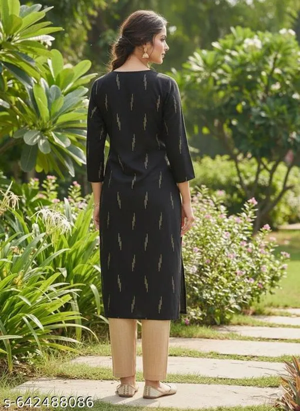 Black_Khadi_Cotton_Premium_Trendy_Kurta_For_Women