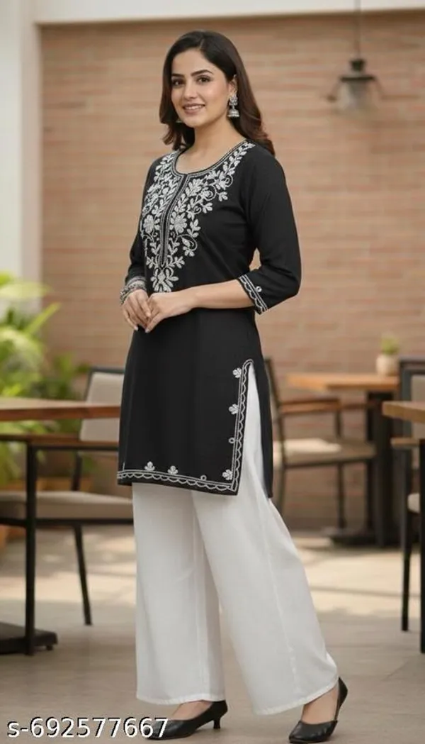 Black_Khadi_Cotton_Premium_Trendy_Kurta_Set_For_Women