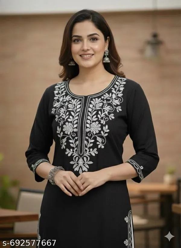 Black_Khadi_Cotton_Premium_Trendy_Kurta_Set_For_Women