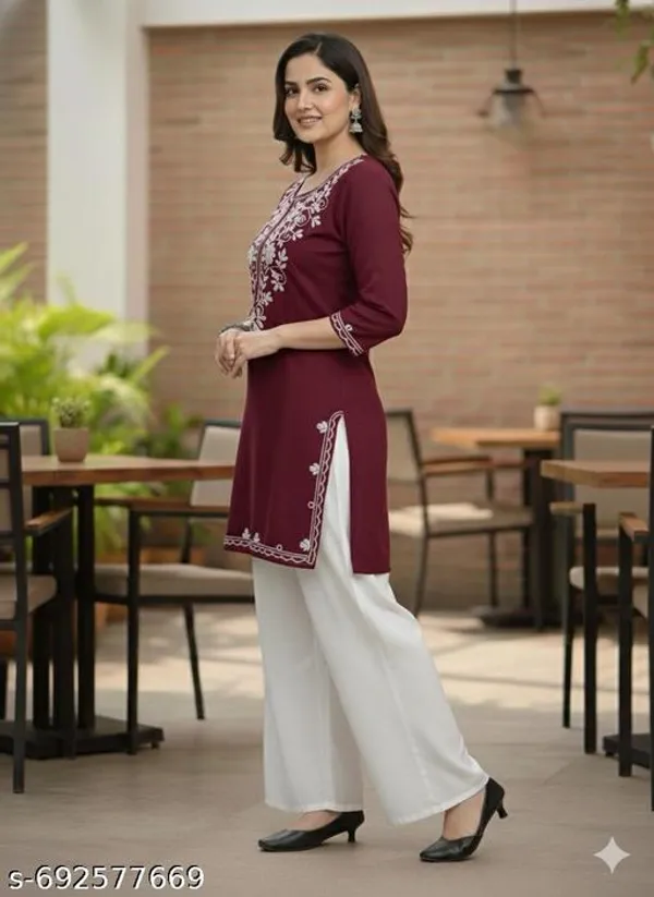 Maroon_Khadi_Cotton_Premium_Trendy_Kurta_Set_For_Women