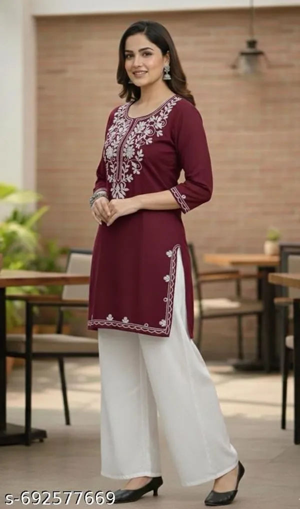 Maroon_Khadi_Cotton_Premium_Trendy_Kurta_Set_For_Women