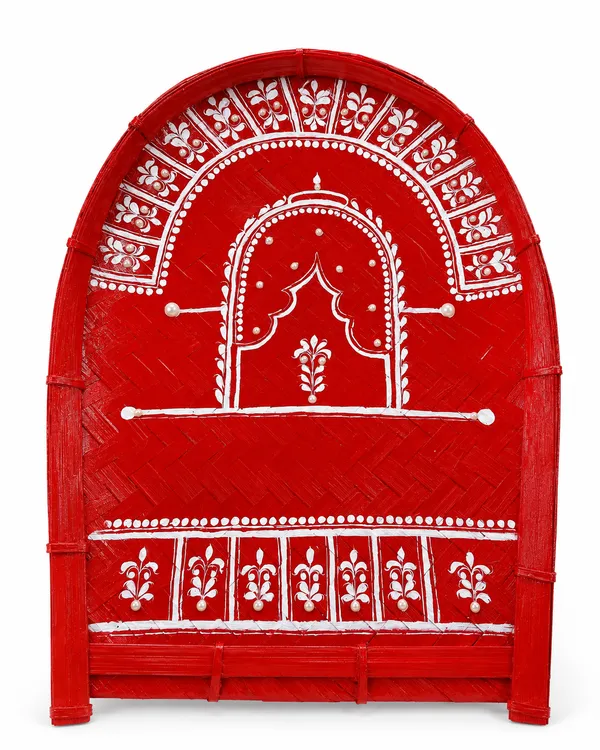 Zevastra_Multicolor_Bamboo_Bengali_Kulo_Floral_Painted_Wall_Hanging