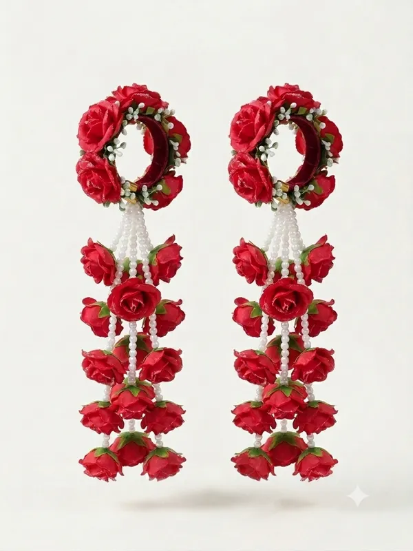 Yellow_Polyester_Drop_Artificial_Flower_Bangles_For_Women