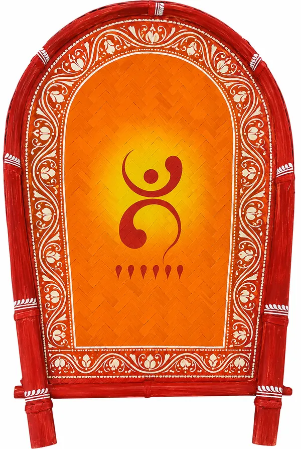 Zevastra_Multicolor_Bamboo_Auspicious_Motif_Arched_Winnowing_Tray