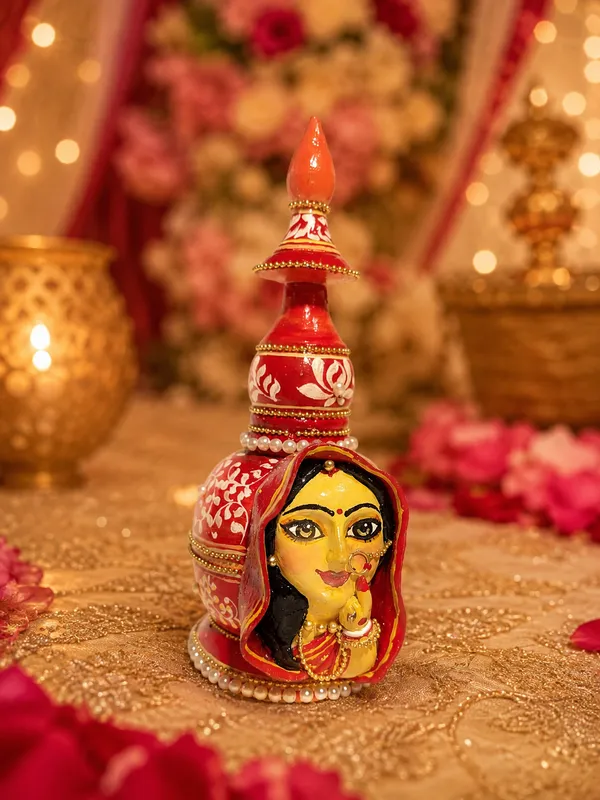 Zevastra_Multicolor_Clay_Bamboo_Traditional_Woman_Figurine_Sindoor_Holder