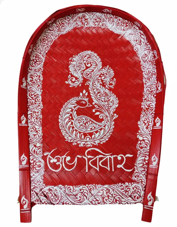 Zevastra_Multicolor_Bamboo_Bengali_Bride_Illustrated_Kula_Winnowing_Tray