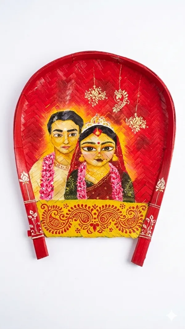 Zevastra_Multicolor_Bamboo_Bride_Groom_Folk_Art_Kulo_Wall_Hanging