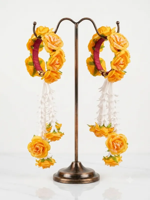 Yellow_Polyester_Haldi_Floral_Artificial_Flower_Bangles_For_Women
