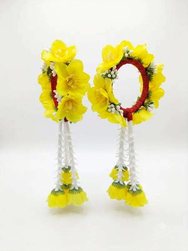 Pink_Polyester_Artificial_Flower_Bangles_For_Women