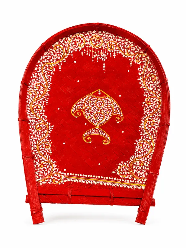 Zevastra_Multicolor_Bamboo_Gold_Floral_Arched_Hand_Fan_Winnowing_Tray