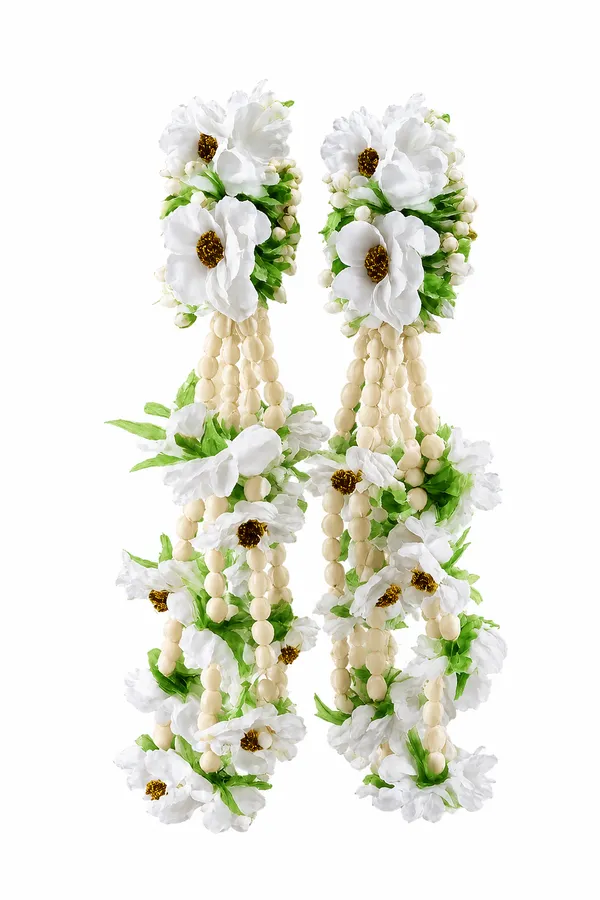 White_Polyester_Floral_Artificial_Flower_Bangles_For_Women