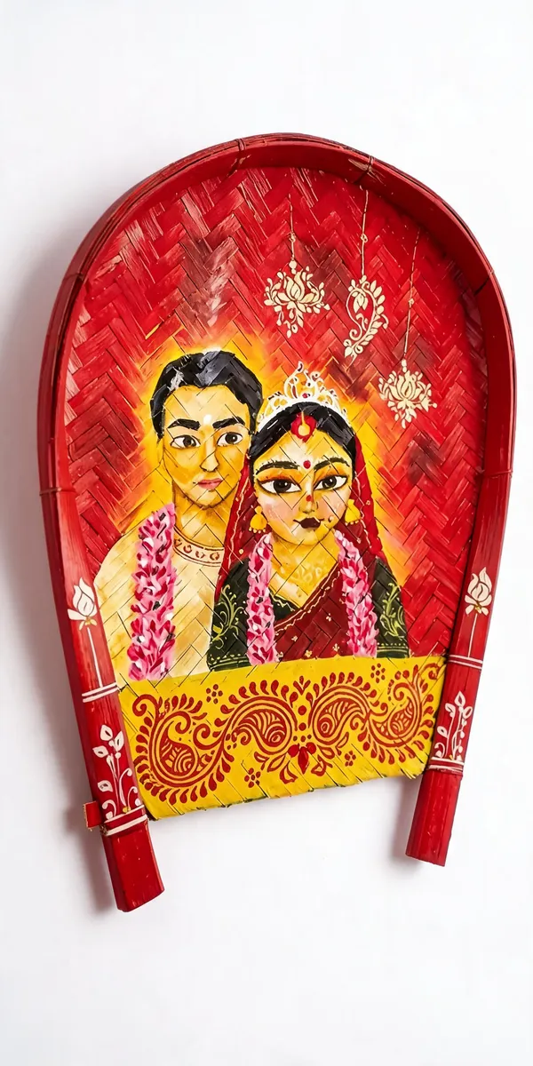 Zevastra_Multicolor_Bamboo_Bride_Groom_Folk_Art_Kulo_Wall_Hanging