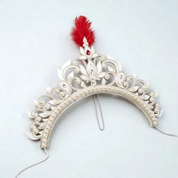 White_Shola_Floral_Leaf_Crown_Bridal_Mukut_For_Women