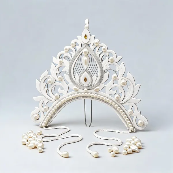 White_Shola_Pearl_Floral_Teardrop_Bridal_Mukut_For_Women