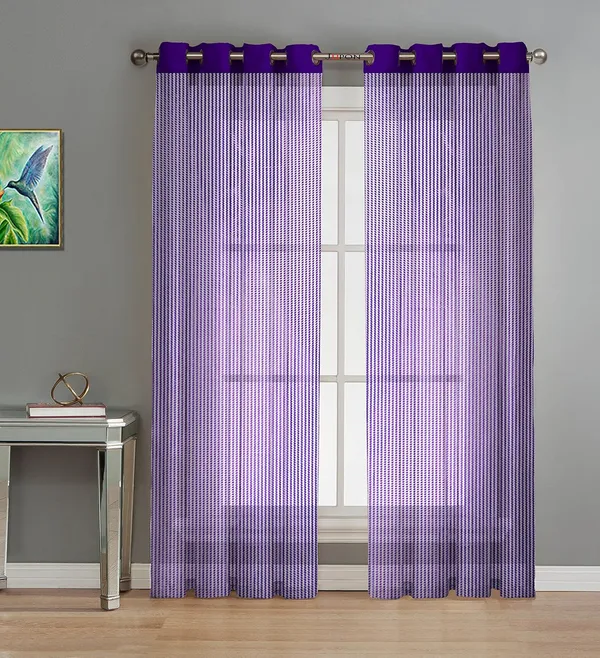Purple_Polyester_Striped_Grommet_Curtain_Window_Pack_Of_2