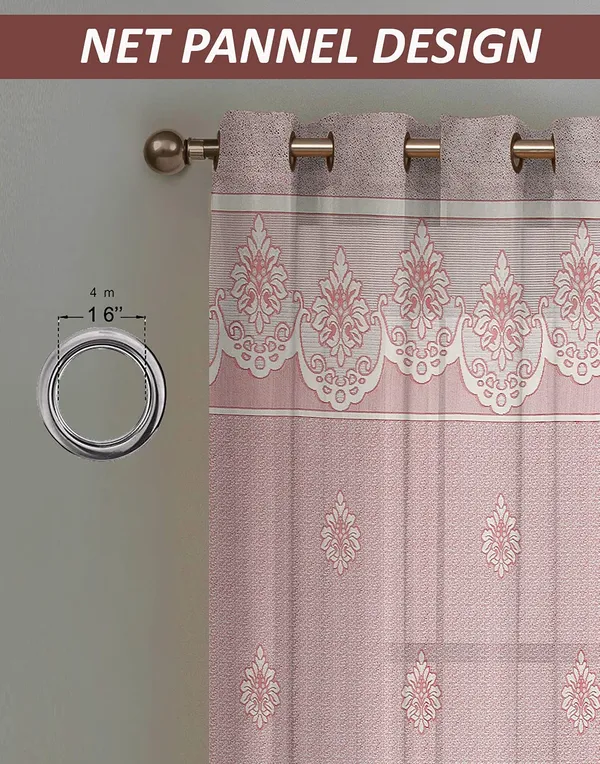 Red_And_Maroon_Damas_Sheer_Net_Curtain_With_Solid_Steel_Grommet