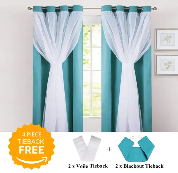 White_And_Green_Mix_And_Match_Linen_Sheer_And_Blackout_Curtain_Panels_With_3_Layers_Weaving_And_Light_Block_Technology
