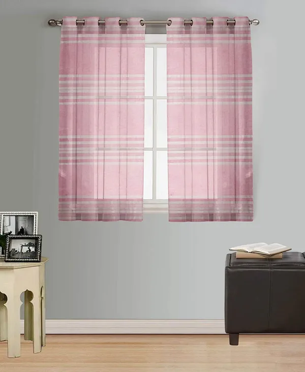 Pink_Silver_Stripes_Sheer_Net_Curtain_With_Solid_Steel_Grommet