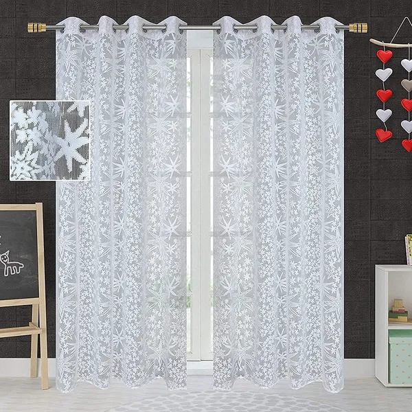 White_Polyester_Heavy_Sheer_Transparent_Net_Grommet_Curtains_For_Living_Room_Decoration