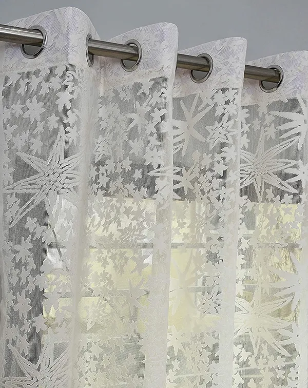 White_Polyester_Heavy_Sheer_Transparent_Net_Grommet_Curtains_For_Living_Room_Decoration