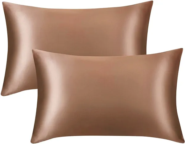 Mocha_Standard_Silk_Pillow_Cover_Mocha_Silk_Pillowcases_For_Hair_And_Skin_Mulberry_Silk_With_Envelope_Closure_Set_Of_2
