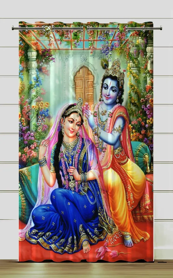 Multicolor_Premium_5D_Printed_Grommet_Technology_Temple_Semi_Sheer_Curtain_Made_By_Pure_Indian_Silk