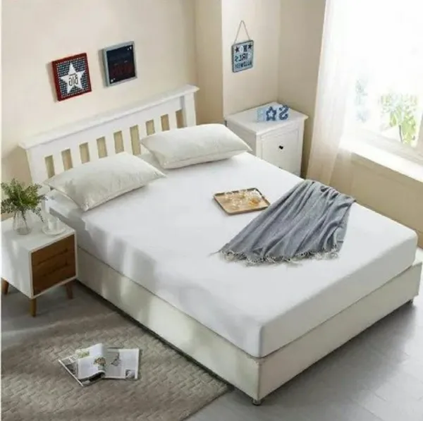 White_Bamboo_Cotton_Waterproof_Mattress_Cover_Protector
