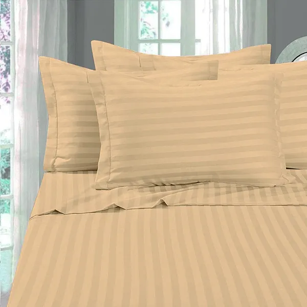 Beige_Bedding_Bed_Cotton_All_Around_Single_Fitted_Bedsheet_2_Pillow_Cover