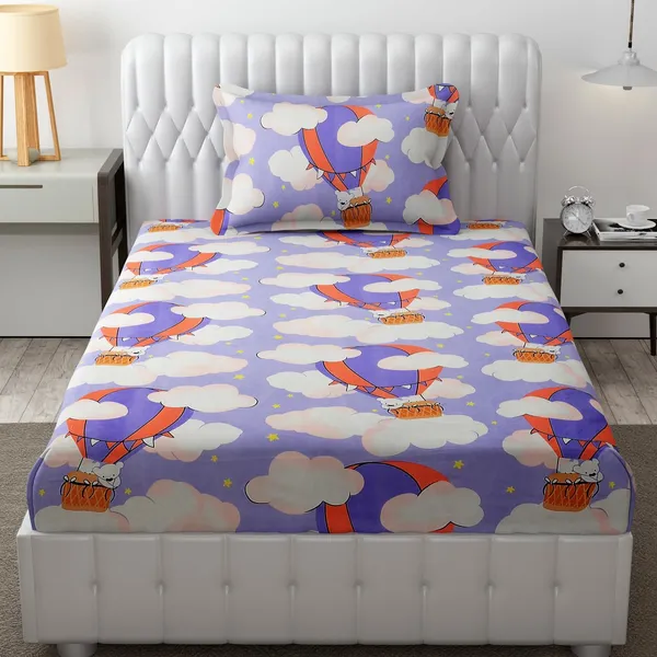 Multicolor_Bedding_Fitted_Bedsheet_190_Tc_Cotton_1_Single_Bed_Sheet_With_1_Pillow_Cover_For_Kids