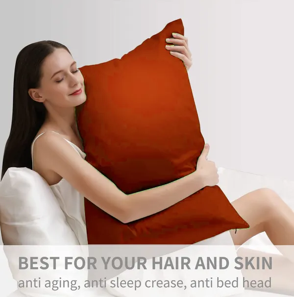 Rust_Standard_Silk_Pillow_Cover_Cases_For_Hair_And_Skin_Mulberry_Silk_With_Envelope_Closure_Set_Of_2