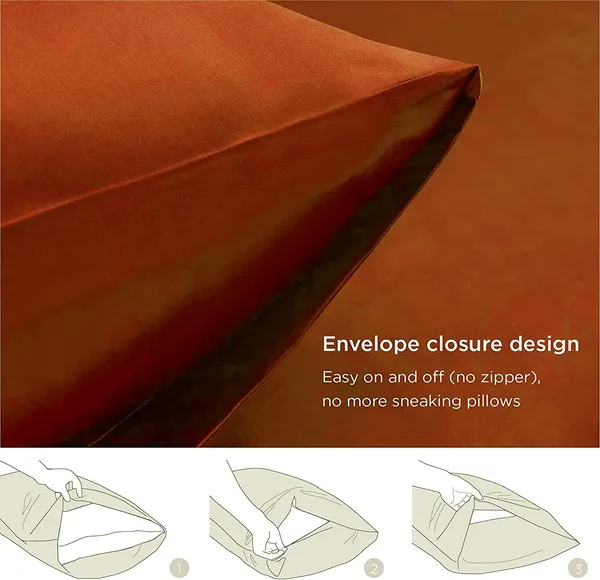 Rust_Standard_Silk_Pillow_Cover_Cases_For_Hair_And_Skin_Mulberry_Silk_With_Envelope_Closure_Set_Of_2