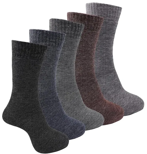 Multicolor_Cozy_Woolen_Socks_Mid_Calf_Length_Tuff_Terry_Winter_Wear_Thermal_Socks_Pack_Of_5_Pairs