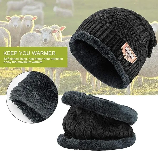 Soft_Woollen_Winter_Cap_Combo_For_Girls_And_Women_With_Neck_Muffler_Beanie_Cap_Inner_Side_Ultra_Soft_Warm_Sherpa_Fabric