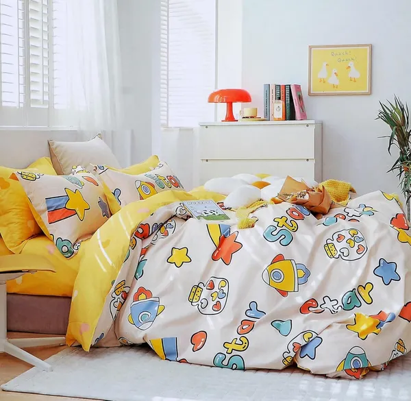 Multicolor_Bedding_Fitted_Cotton_Bedsheet_1_Single_Bed_Sheet_With_1_Pillow_Cover_For_Kids