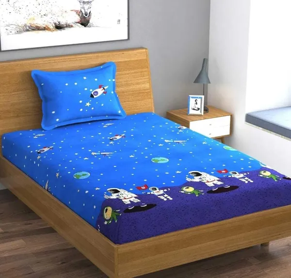 Blue_Bedding_Fitted_Bed_Sheet_190_Tc_Cotton_1_Single_Bed_Sheet_With_1_Pillow_Cover_For_Kids