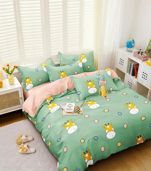 Multicolor_Bedding_Single_Bedsheet_With_1_Pillow_Cover_For_Super_Soft_Microfibre_Cotton_Bedcover_For_Kids