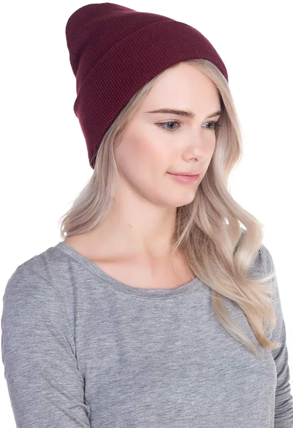 __Beanie_Cap_Woollen_Cap_For_Heavy_Winter_Warm_Cozy_And_Breathable_Fabric_Girls_Soft_Cap,_Free_Size_-_Maroon