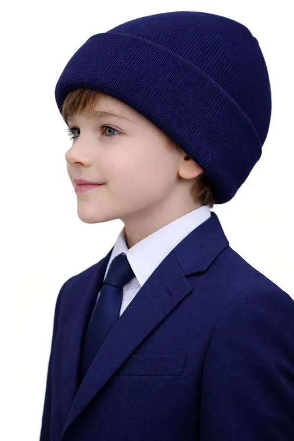 __School_Caps_For_Boys_Girls_Beanie_Acrylic_Cap_For_Heavy_Winter_Warm_Cozy_And_Breathable_Fabric_Soft_Cap,_Navy_|_Age_-_5-12Y