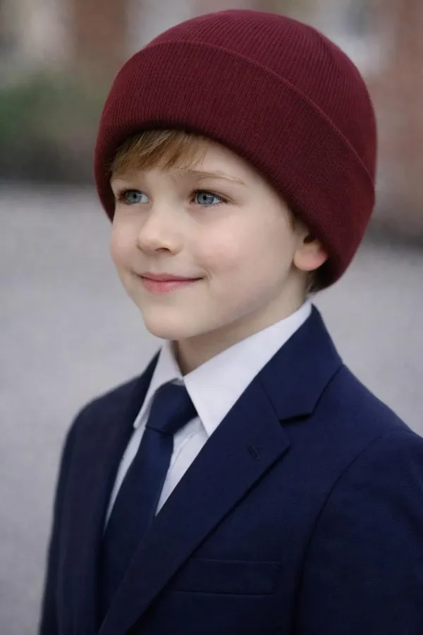 __School_Caps_For_Boys_Girls_Beanie_Acrylic_Cap_For_Heavy_Winter_Warm_Cozy_And_Breathable_Fabric_Soft_Cap,_Maroon_|_Age_-_5-12Y