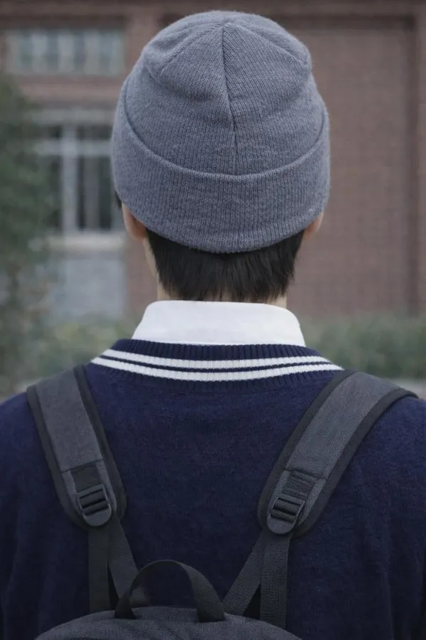 __School_Caps_For_Boys_Girls_Beanie_Acrylic_Cap_For_Heavy_Winter_Warm_Cozy_And_Breathable_Fabric_Soft_Cap,_Grey_|_Age_5-12Y