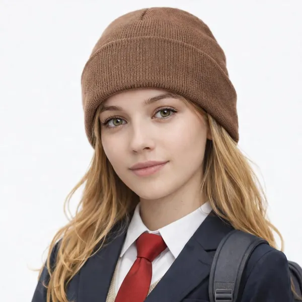 __School_Caps_For_Boys_Girls_Beanie_Acrylic_Cap_For_Heavy_Winter_Warm_Cozy_And_Breathable_Fabric_Soft_Cap,_Mocha_|_Age_-_5-12Y